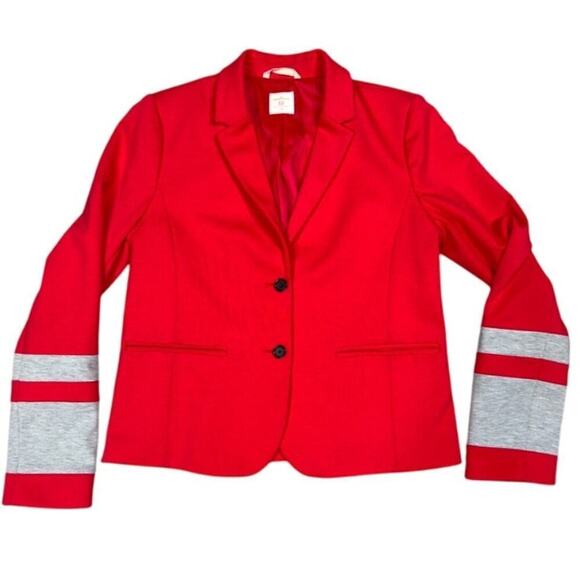 GAP Women's Career Academy Jacket Colorblock Sleeves Size 12 Red Gray - Picture 8 of 9